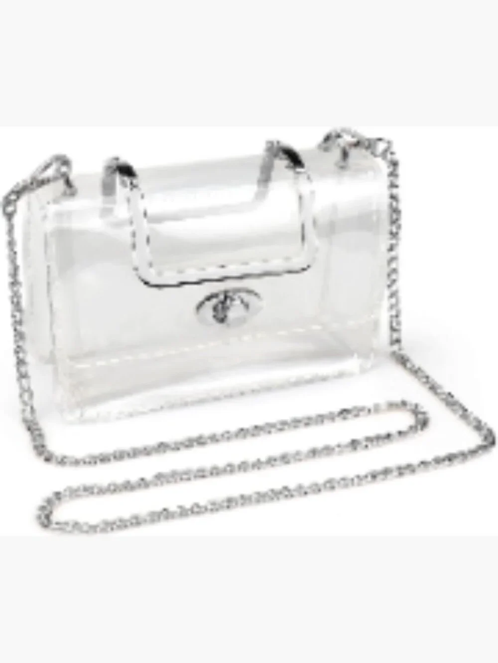 Stadium Approved Clear Crossbody Purse with Gold Chain Strap